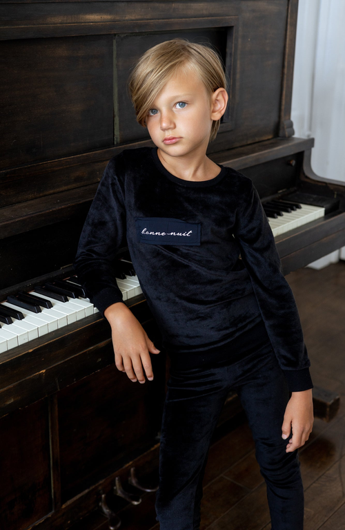 Noggiwear Velour Patch Footie In Black