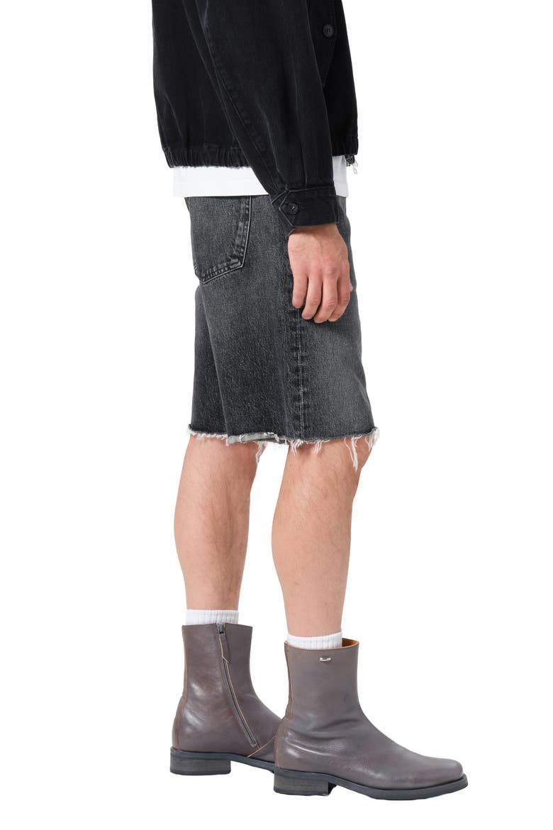 Anson Cutoff Denim Shorts, Alternate, color, CLIP DARK WASH BLACK CUT HEM