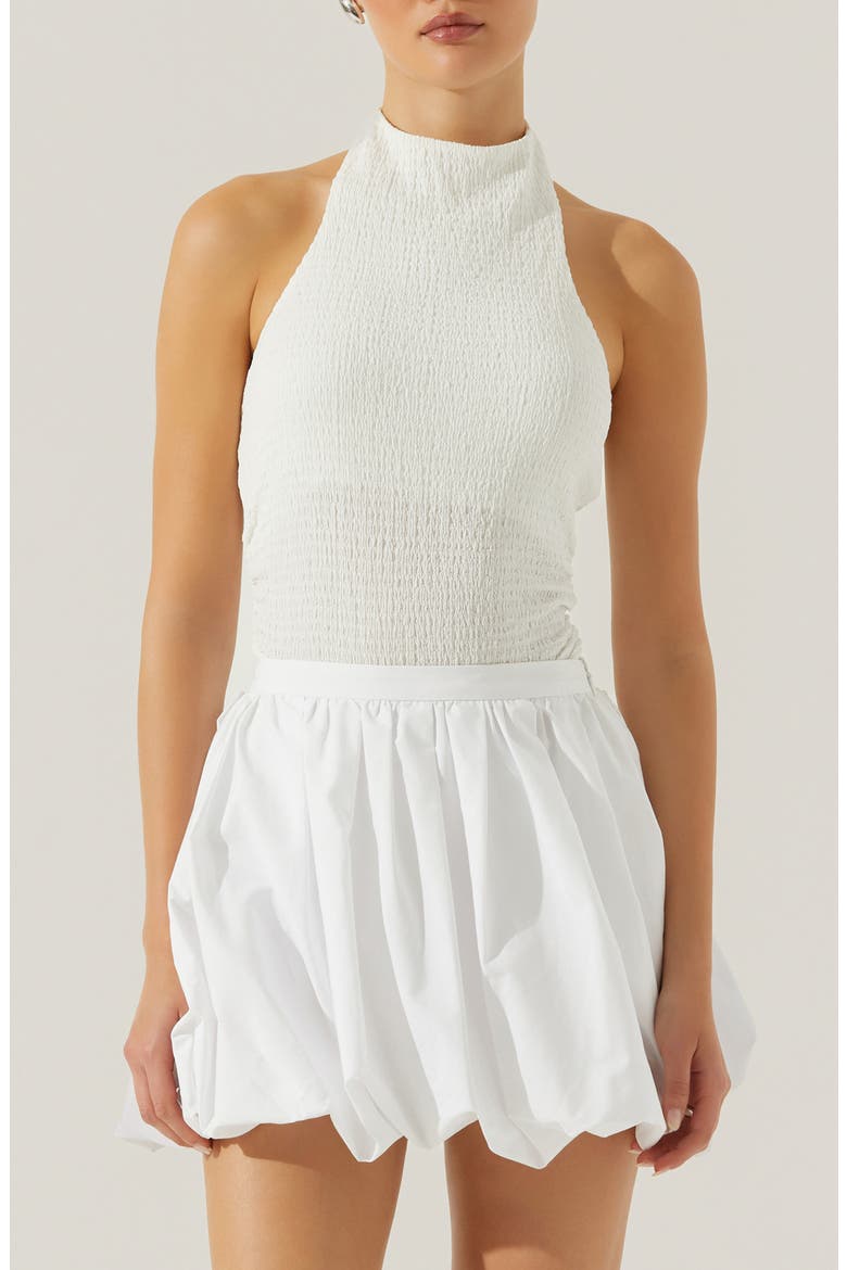 Gwyneth Smock Halter Top, Main, color, WHITE