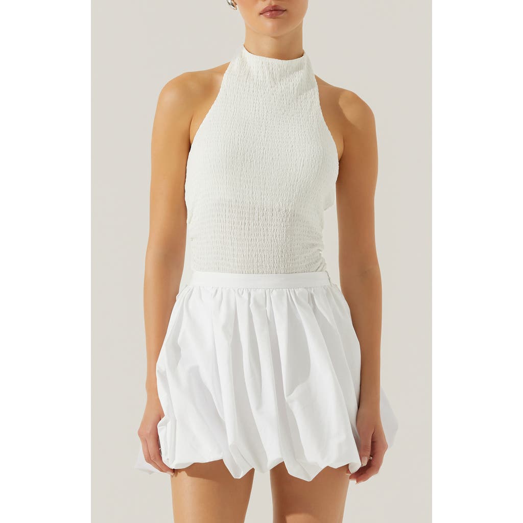 Astr The Label Gwyneth Smock Halter Top In White