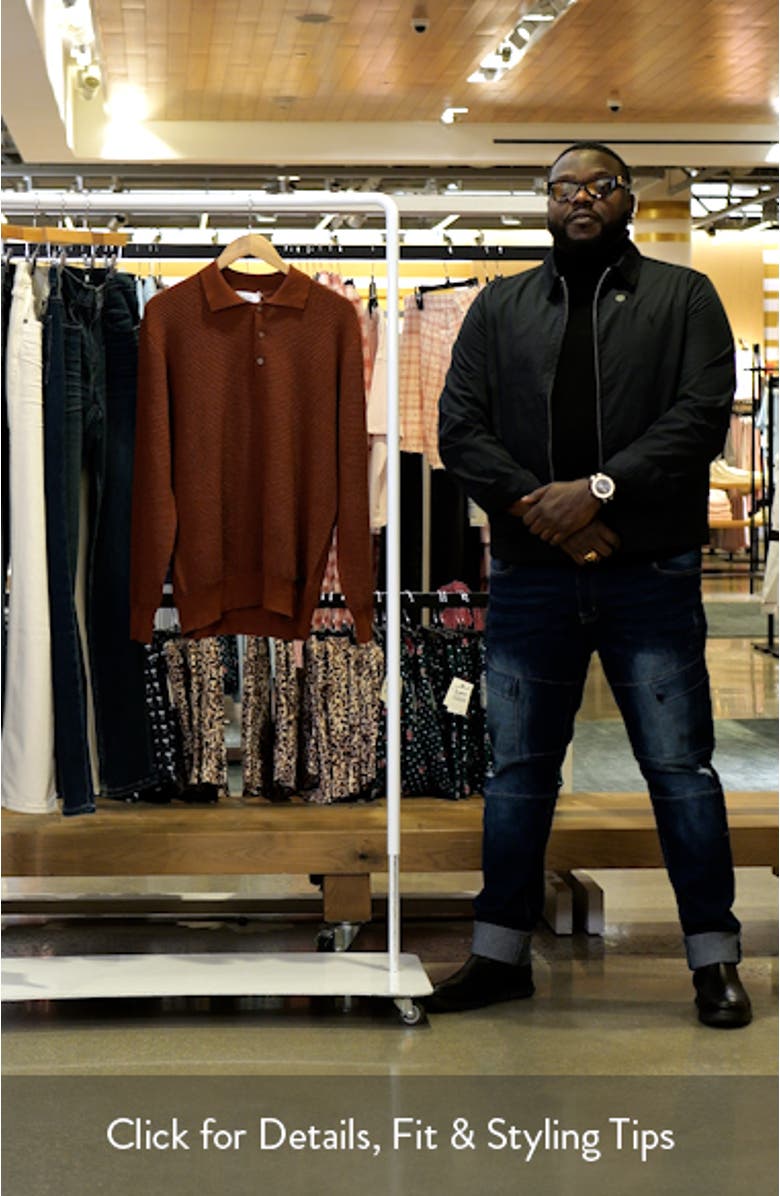 Merino Wool Pop Stitch Long Sleeve Polo, sales video thumbnail