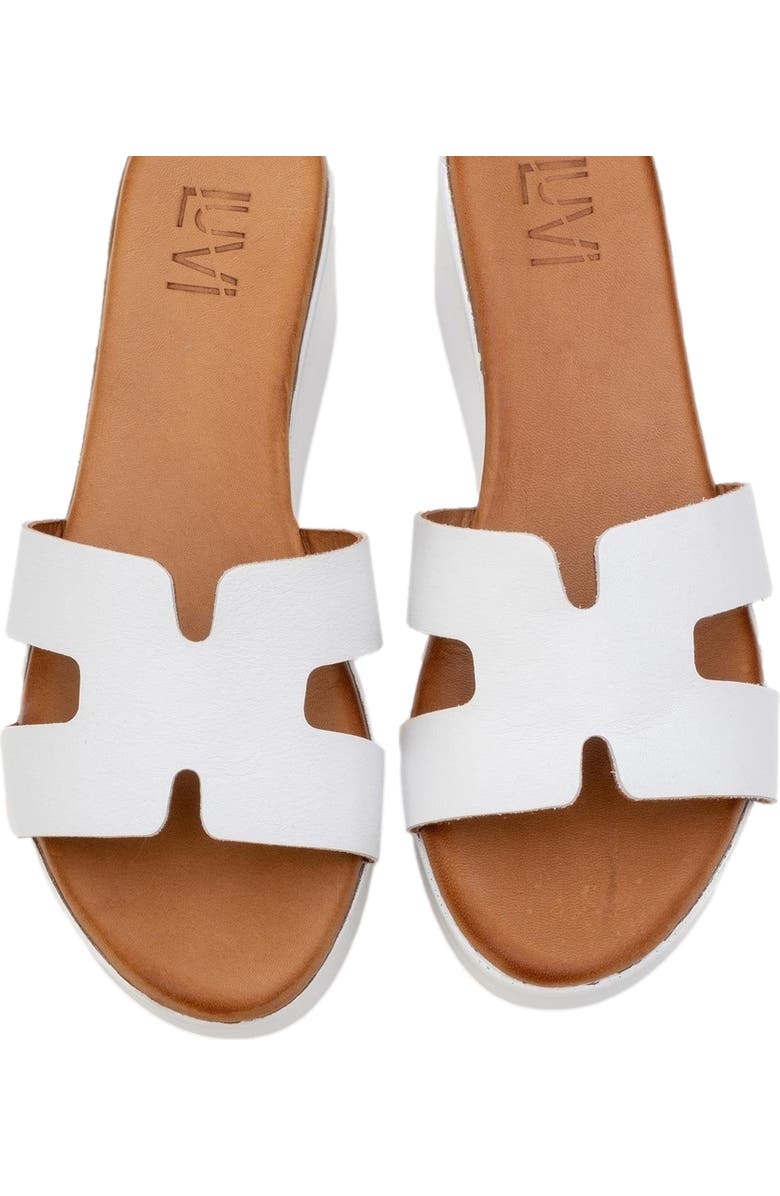 Forever & Always Shoes Lia Leather Platform Sandal, Alternate, color, White Leather