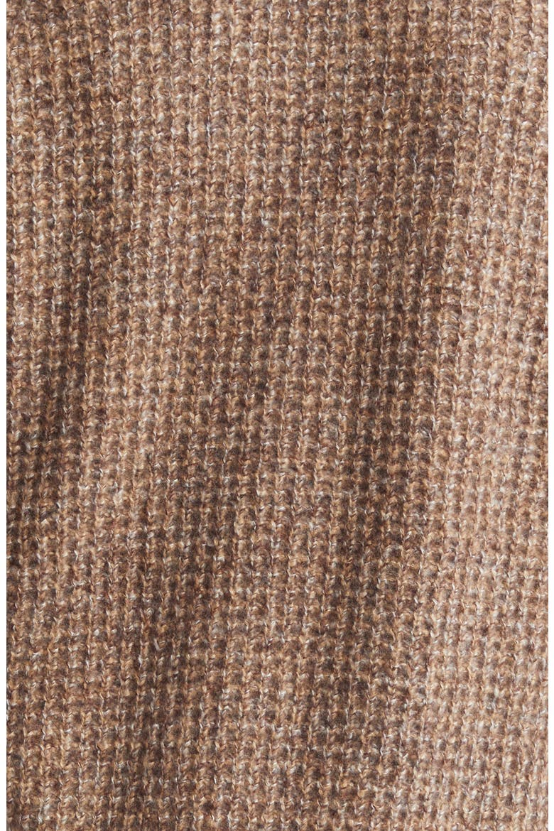 Waffle Stitch Cashmere & Silk Sweater, Alternate, color, BROWN/ BEIGE
