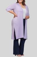 24seven Comfort Apparel Open Front Knee Length Jacket