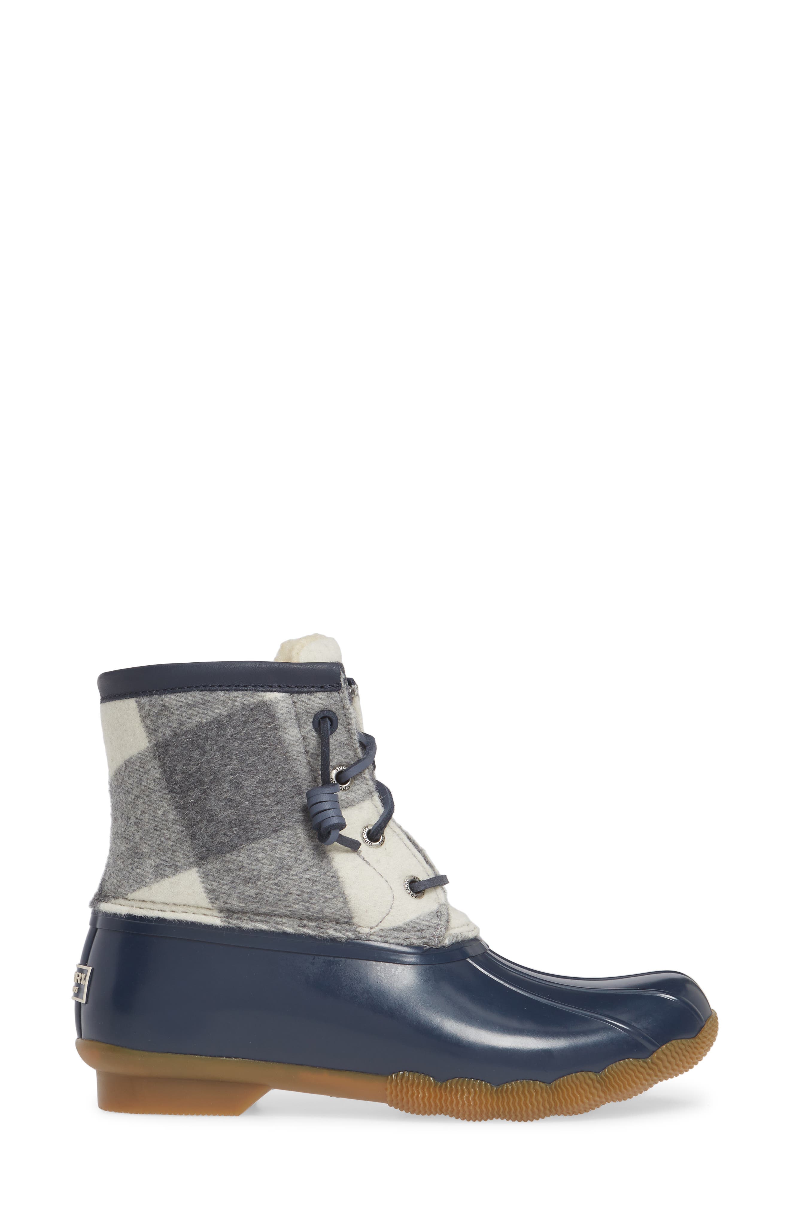 Saltwater Rain Boot, Alternate, color, GREY/ NAVY FABRIC