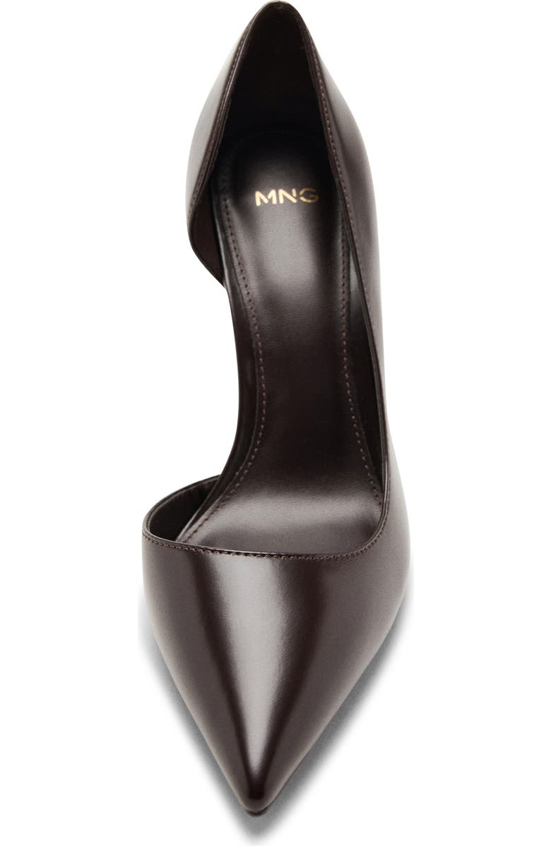 MANGO Half d'Orsay Pump, Alternate, color, Chocolate