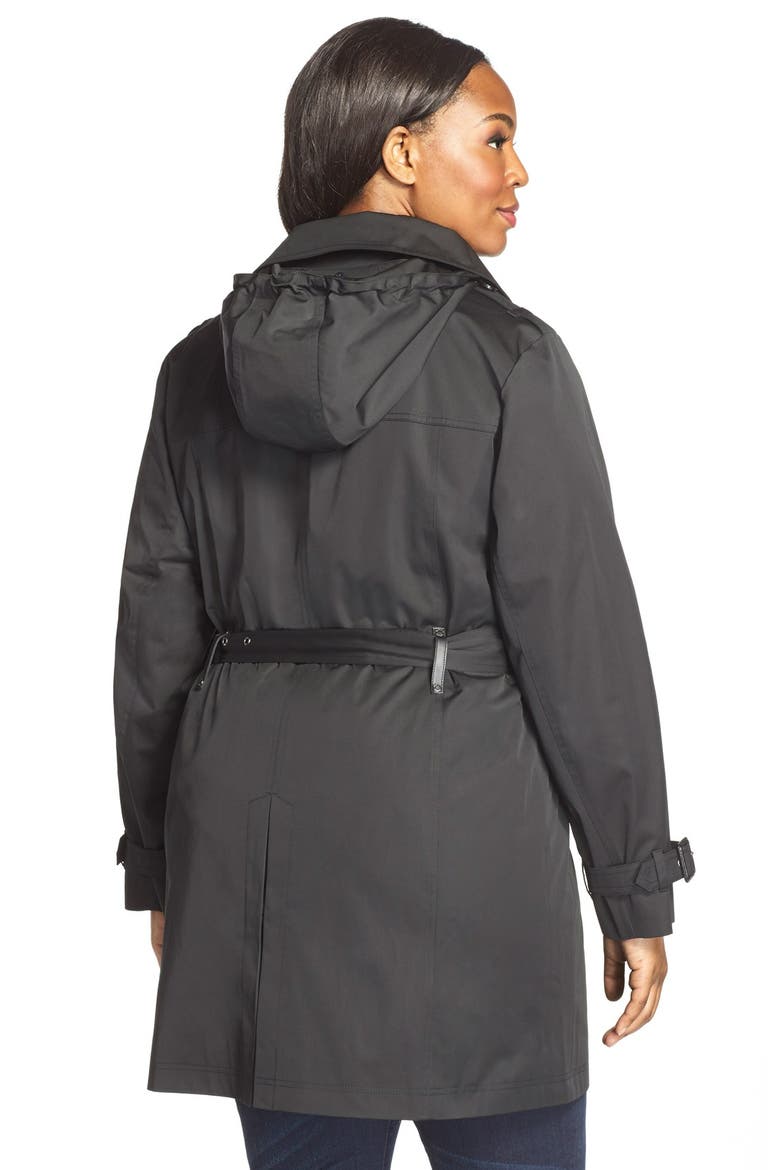 Single Breasted Raincoat, Alternate, color, BLACK