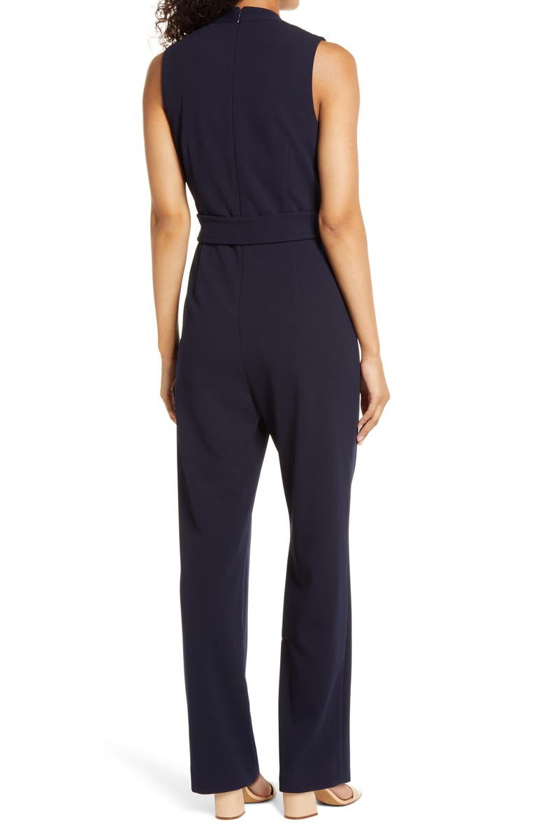 Tahari Sleeveless Faux Wrap Jumpsuit, Alternate, color,