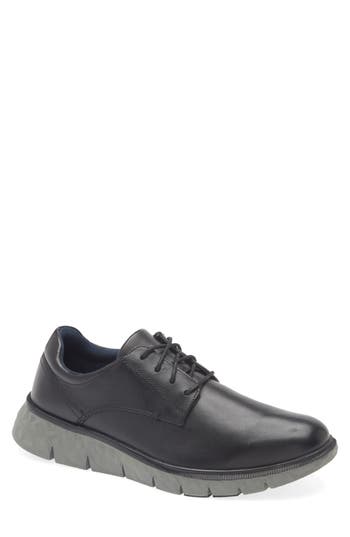 Johnston & Murphy Connor Plain Toe Derby In Black Full Grain