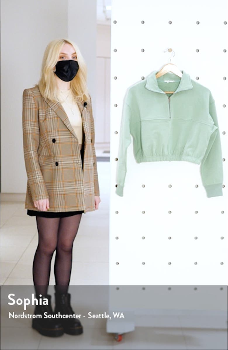 Quarter Zip Stretch Waist Crop Pullover, sales video thumbnail