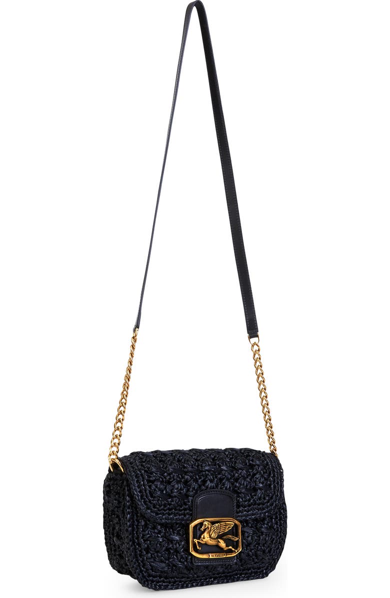 Etro Pegaso Raffia Crossbody Bag, Alternate, color,