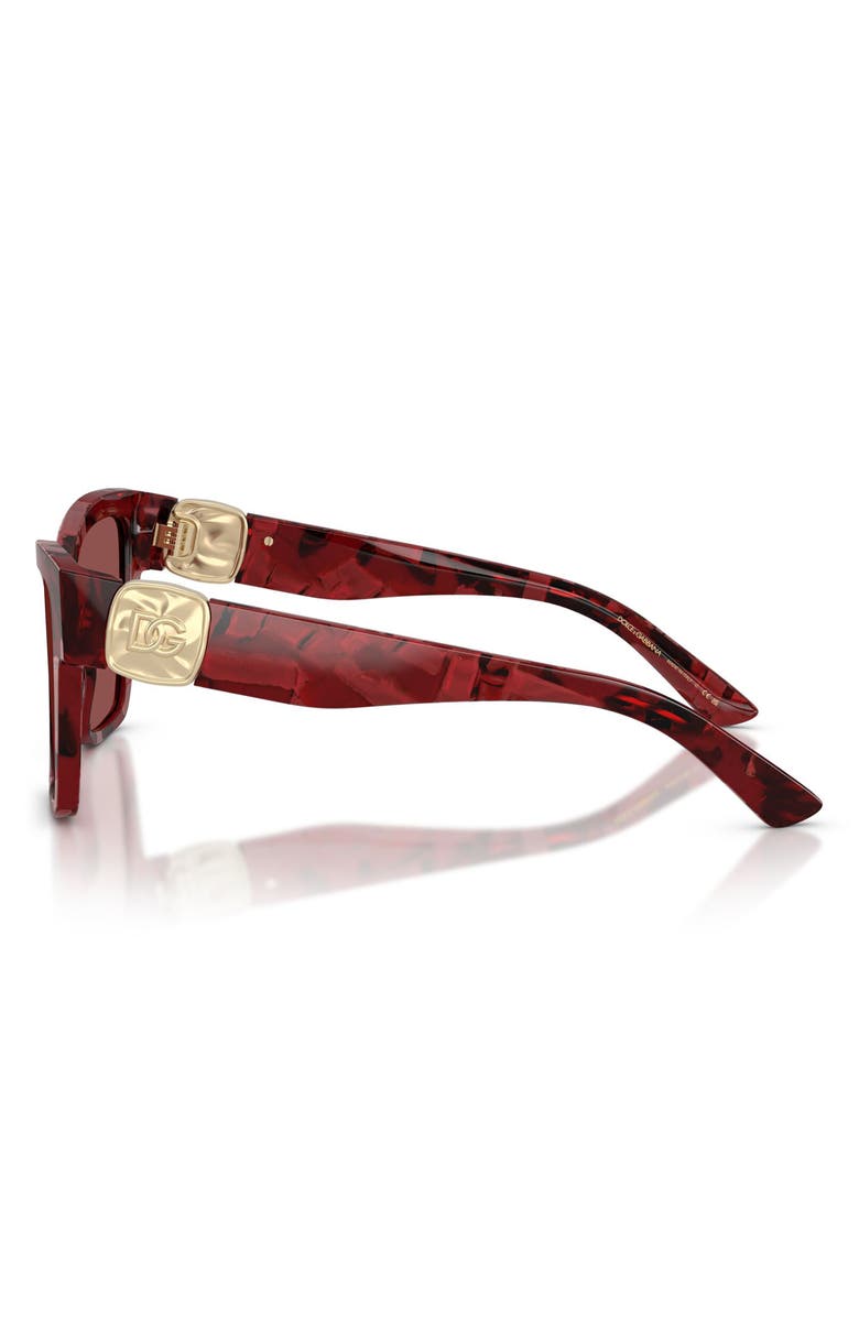 Dolce&Gabbana 54mm Gradient Square Sunglasses, Alternate, color, Pearl Havana Red / Dark Violet
