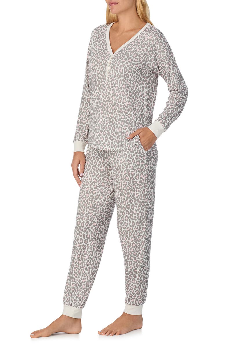 Kate Spade New York print henley pajamas, Alternate, color, White