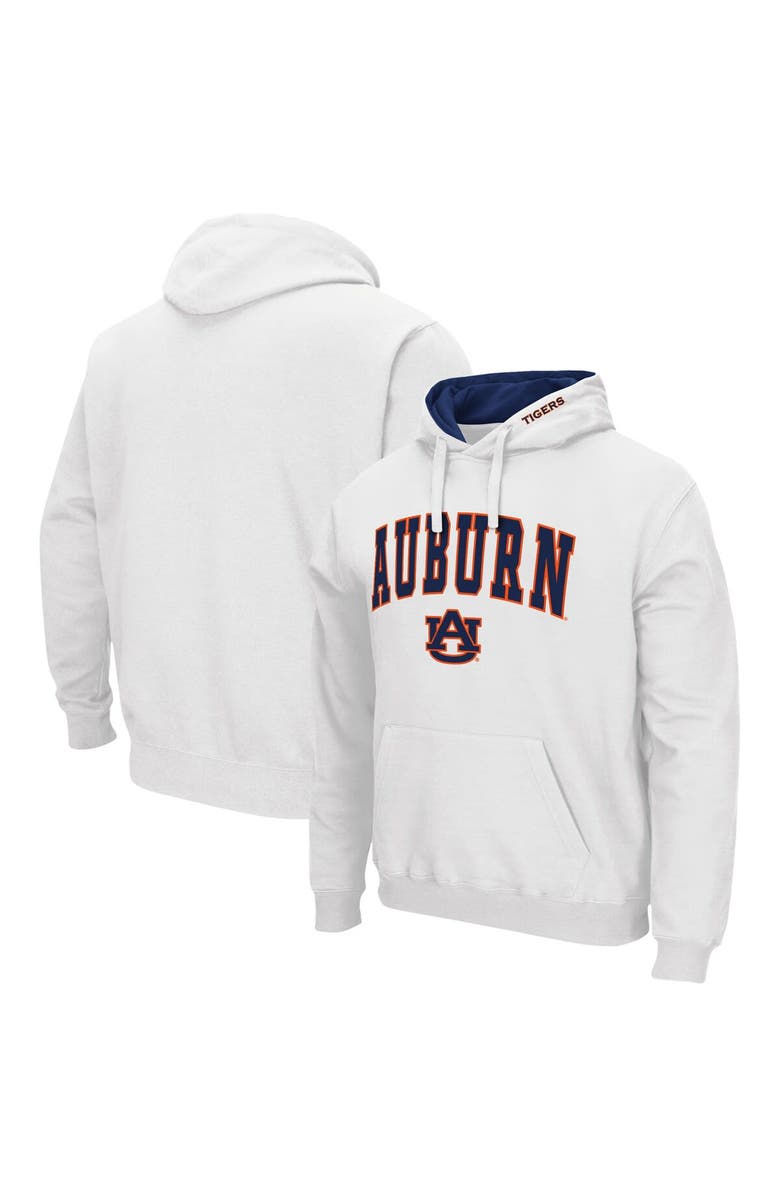 COLOSSEUM Men's Colosseum White Auburn Tigers Arch & Logo 3.0 Pullover Hoodie, Main, color, White