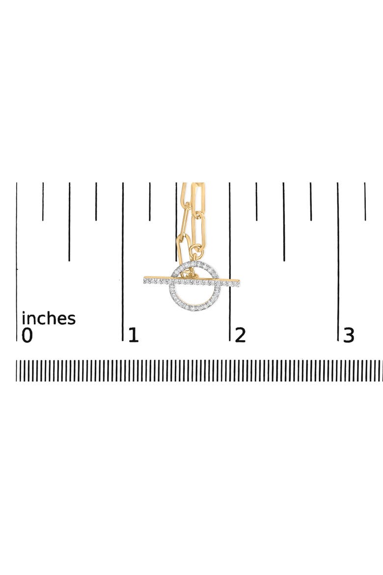 14KT Yellow Gold 1/4 Cttw Diamond Toggle Clasp Paperclip Link Necklace, Alternate, color, Yellow
