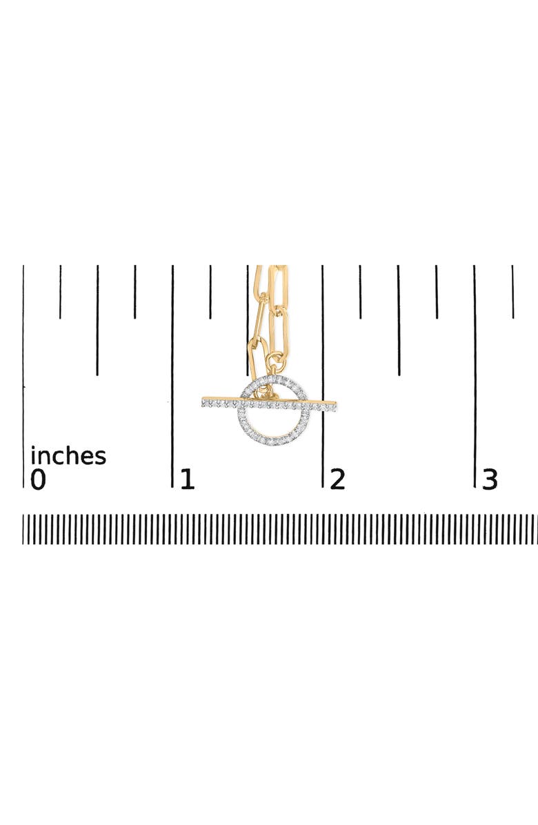 Haus of Brilliance 14KT Yellow Gold 1/4 Cttw Diamond Toggle Clasp Paperclip Link Necklace, Alternate, color, Yellow
