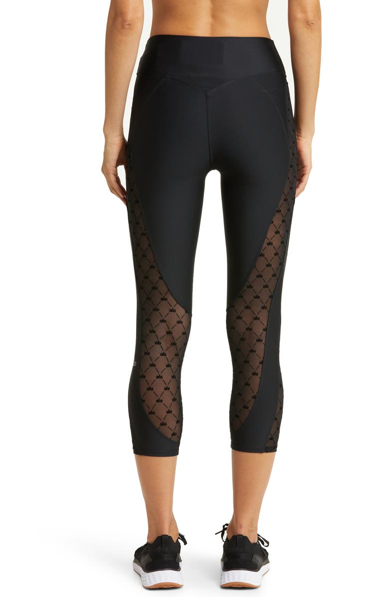 Alo Celeste Airlift Mesh High Waist Capri Leggings, Alternate, color, 