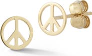 Ember Fine Jewelry 14K Gold Peace Stud Earrings