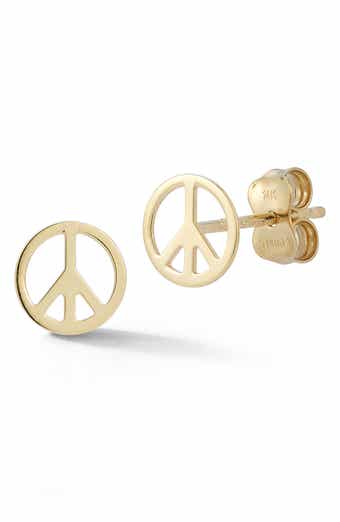 Ember Fine Jewelry 14K Gold Peace Stud Earrings