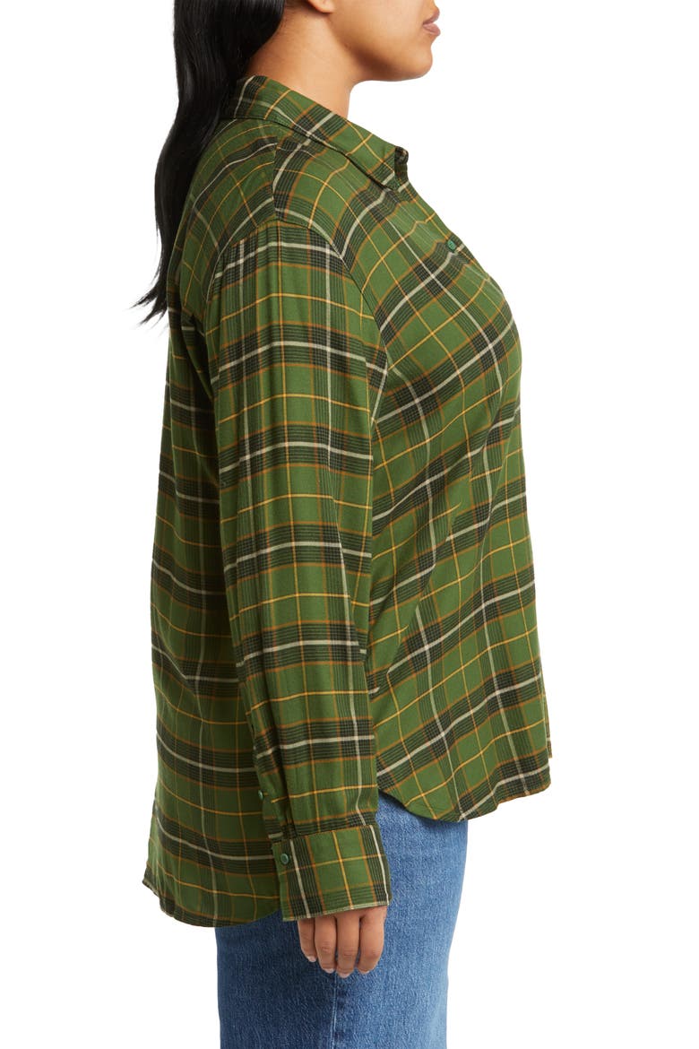 Plaid Boyfriend Shirt, Alternate, color, GREEN- TAN KATIE PLAID