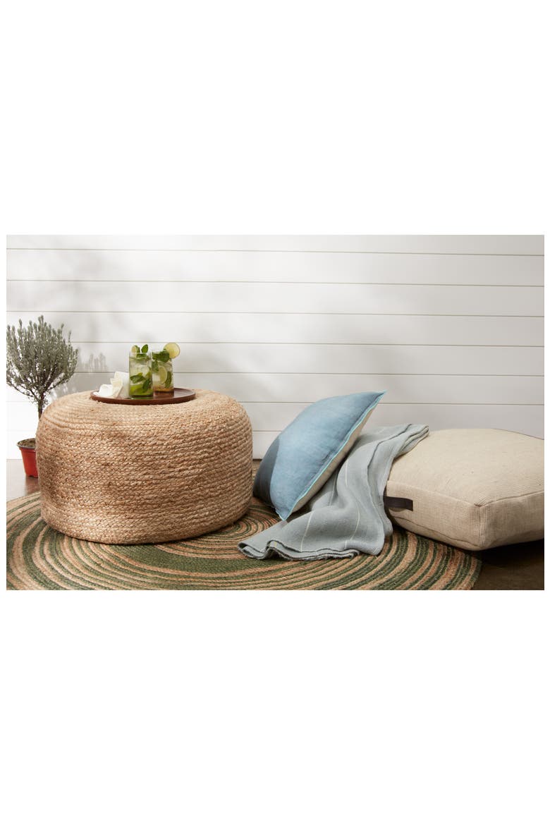 Round Jute Pouf, Alternate, color, GREY CASTLEROCK