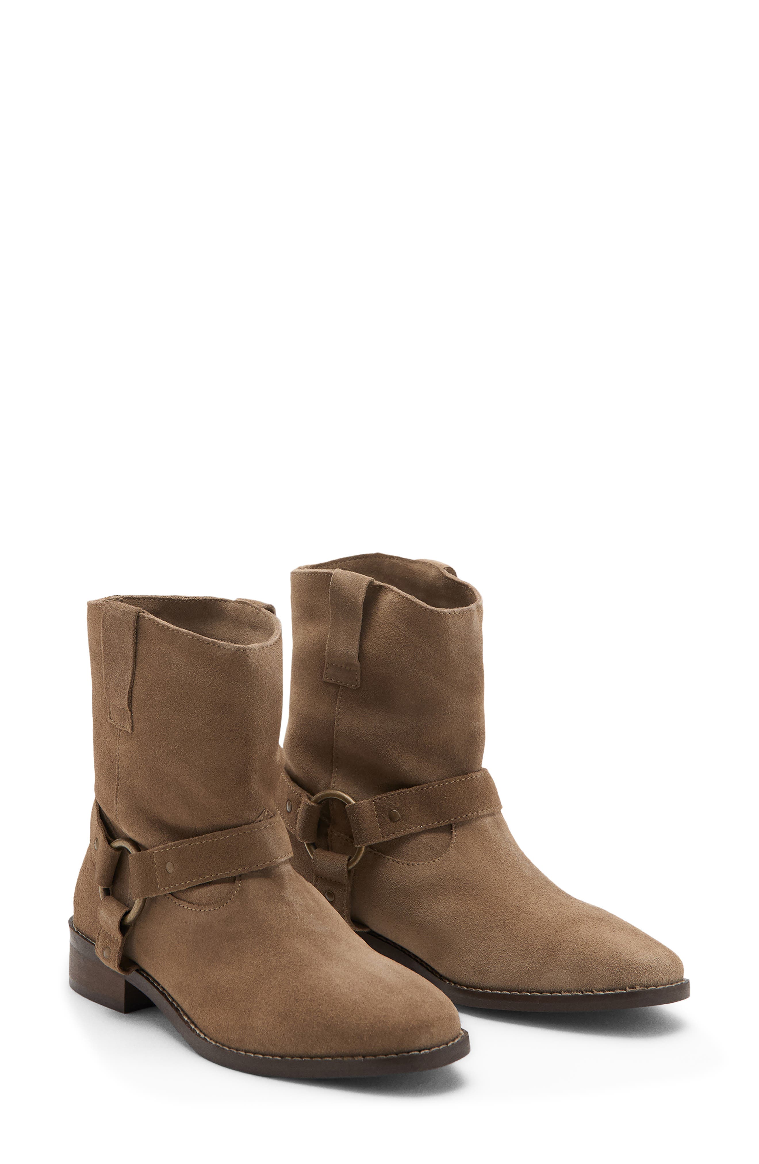 MANGO TEEN Suede Western Boots, Main, color, Camel