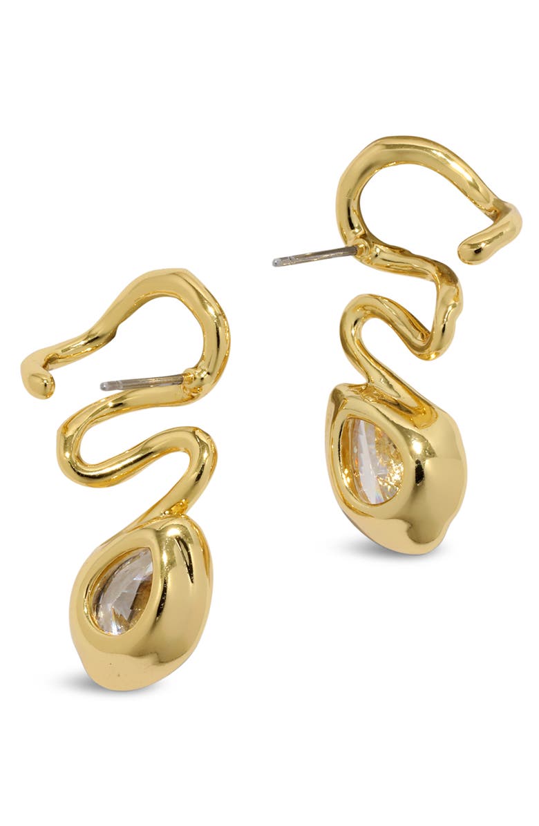 Alexis Bittar Asterales Vine Linear Drop Earrings, Alternate, color, Gold Stones