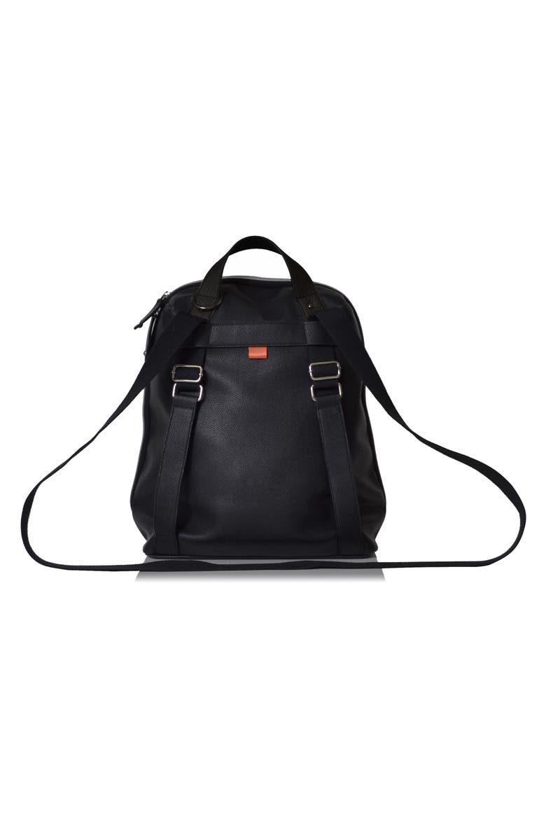 Hartland Faux Leather Convertible Diaper Backpack, Alternate, color, BLACK