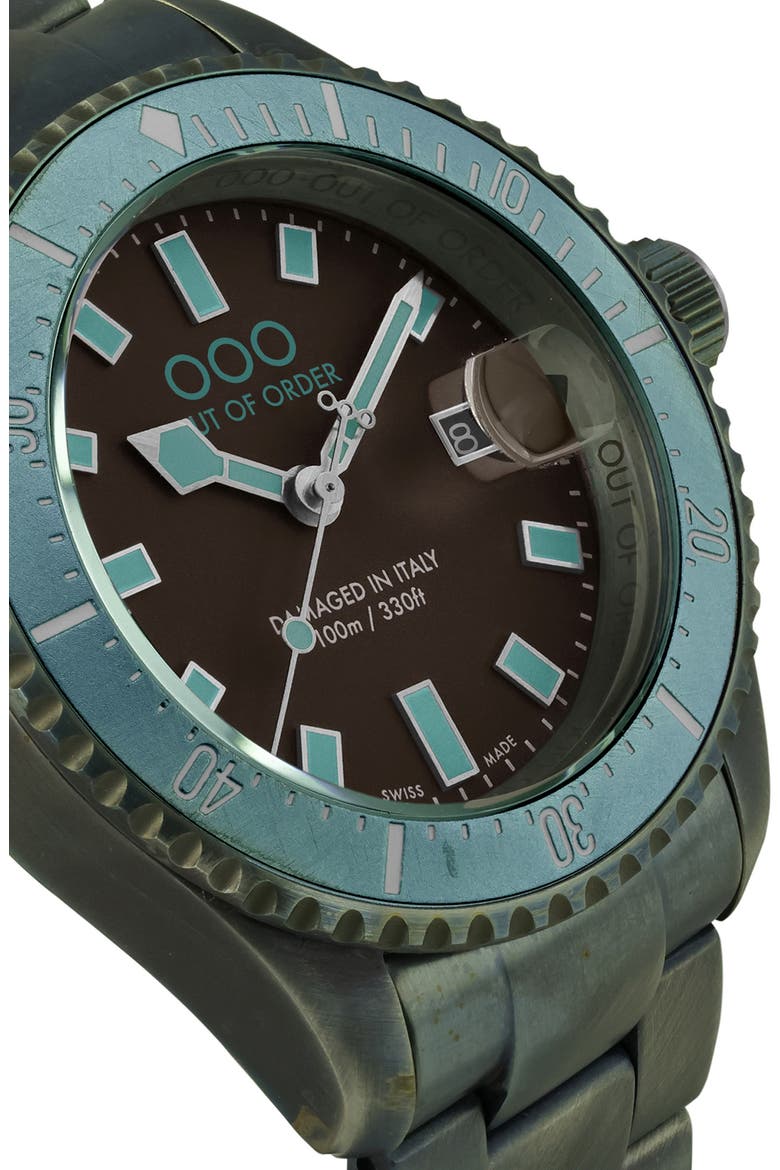 Casanova Bracelet Watch, 44mm, Alternate, color, TURQUOISE AND BROWN