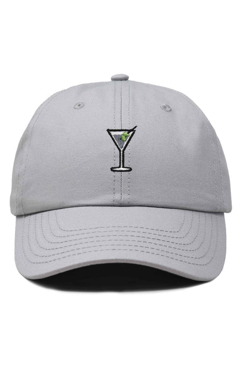Martini Embroidered Casual Cap, Main, color, Gray
