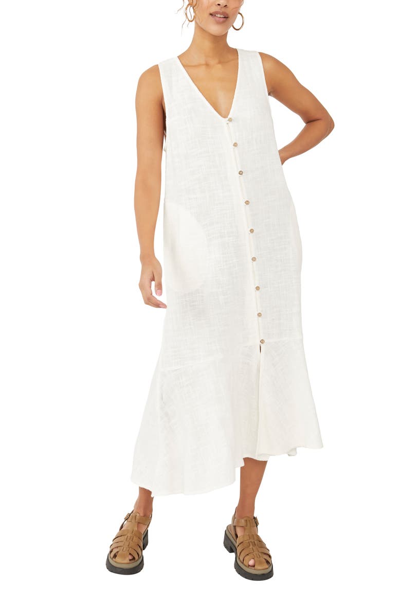 Valerie Sleeveless Cotton Maxi Dress, Main, color, IVORY