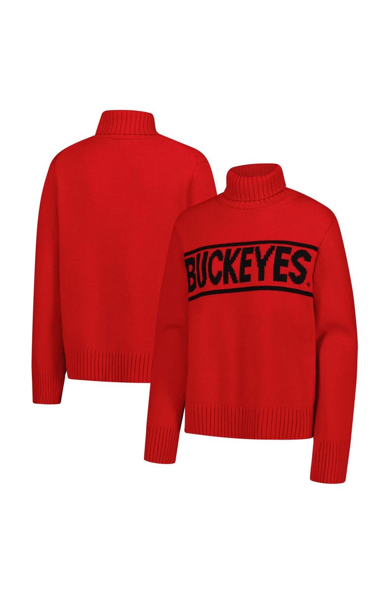 Gameday Social Women's Gameday Social Scarlet Ohio State Buckeyes Chenille Turtleneck Sweater, Main, color, Scarlet