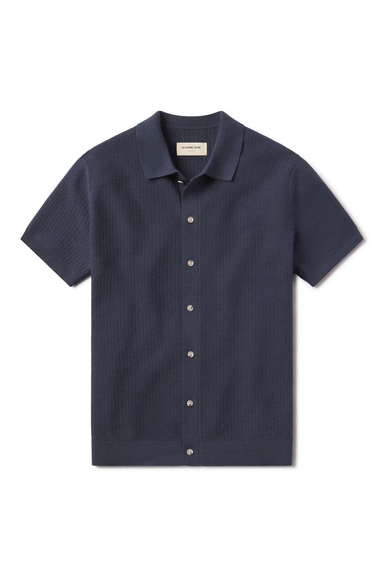 BreezeKnit Short Sleeve Button-Up Shirt, Alternate, color, VINTAGE BLUE