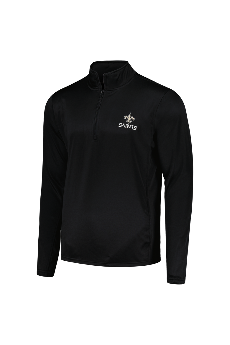 Men's Dunbrooke Black New Orleans Saints All-Star Tech Quarter-Zip Top, Alternate, color, Black