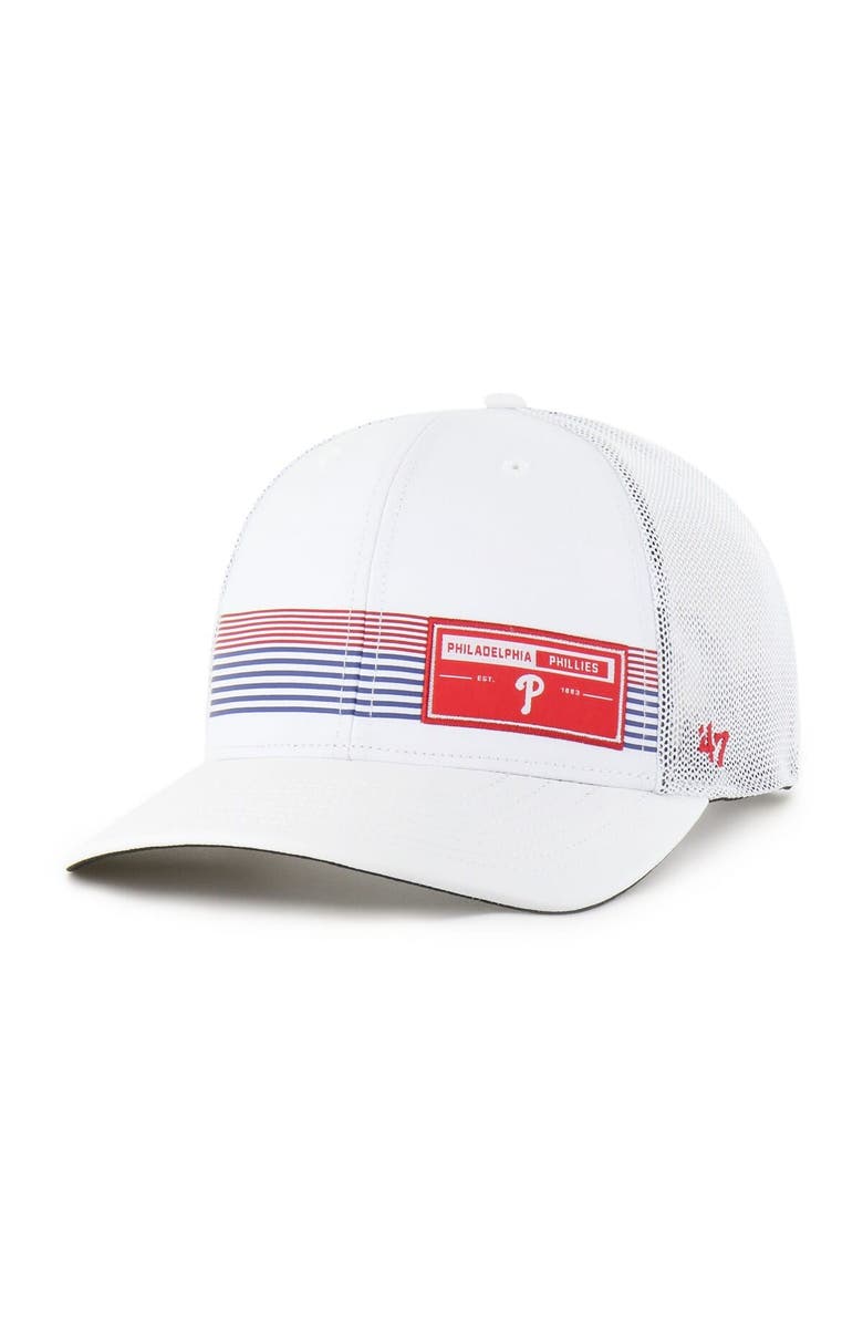 '47 Men's '47  White Philadelphia Phillies Rangefinder brrr Trucker Adjustable Hat, Main, color, White