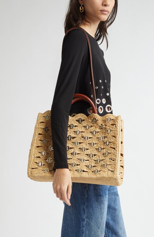 Rabanne Raffia Disc Tote