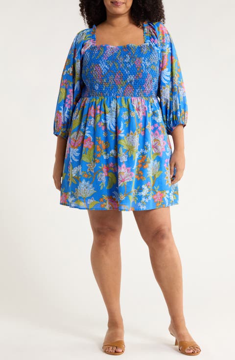 Sunlit Floral Niko Smocked Dress (Plus)
