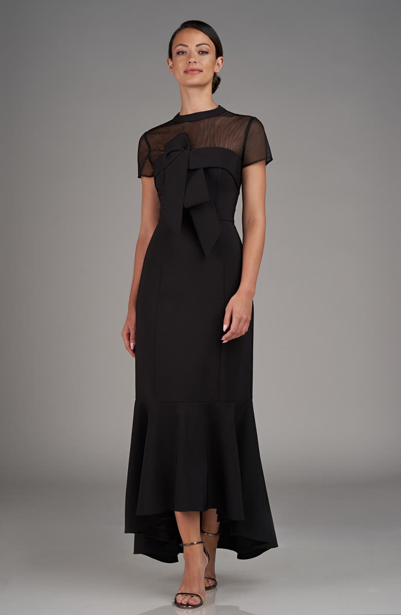 JS Collections Kylie Illusion Yoke Bow High-Low Gown, Alternate, color, 