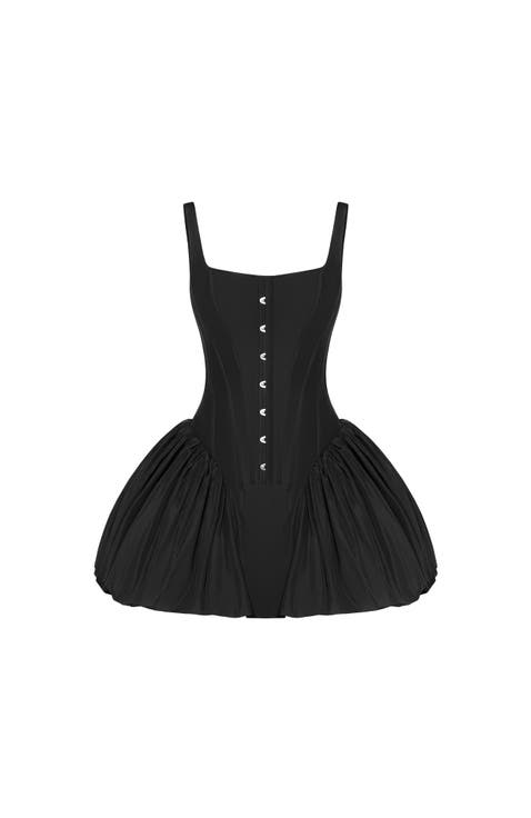 Black corset mini dress