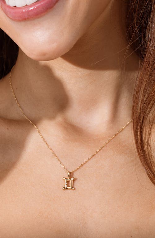 Made By Mary Cubic Zirconia Zodiac Charm In Gold