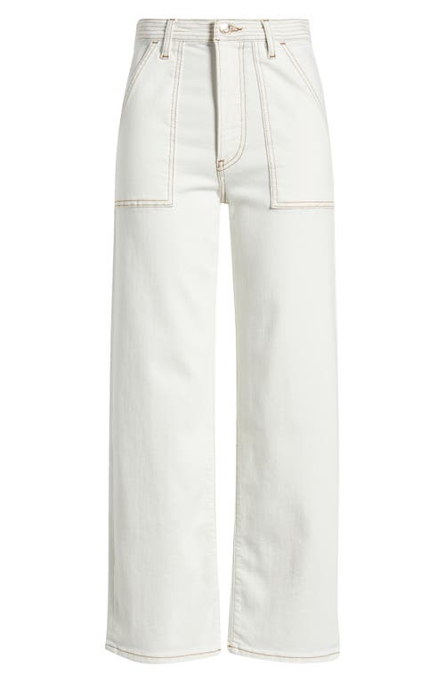 Frame The Utility Trouser High Rise Ankle Wide Leg Jeans In Au Natural Clean In Au Natural Clean