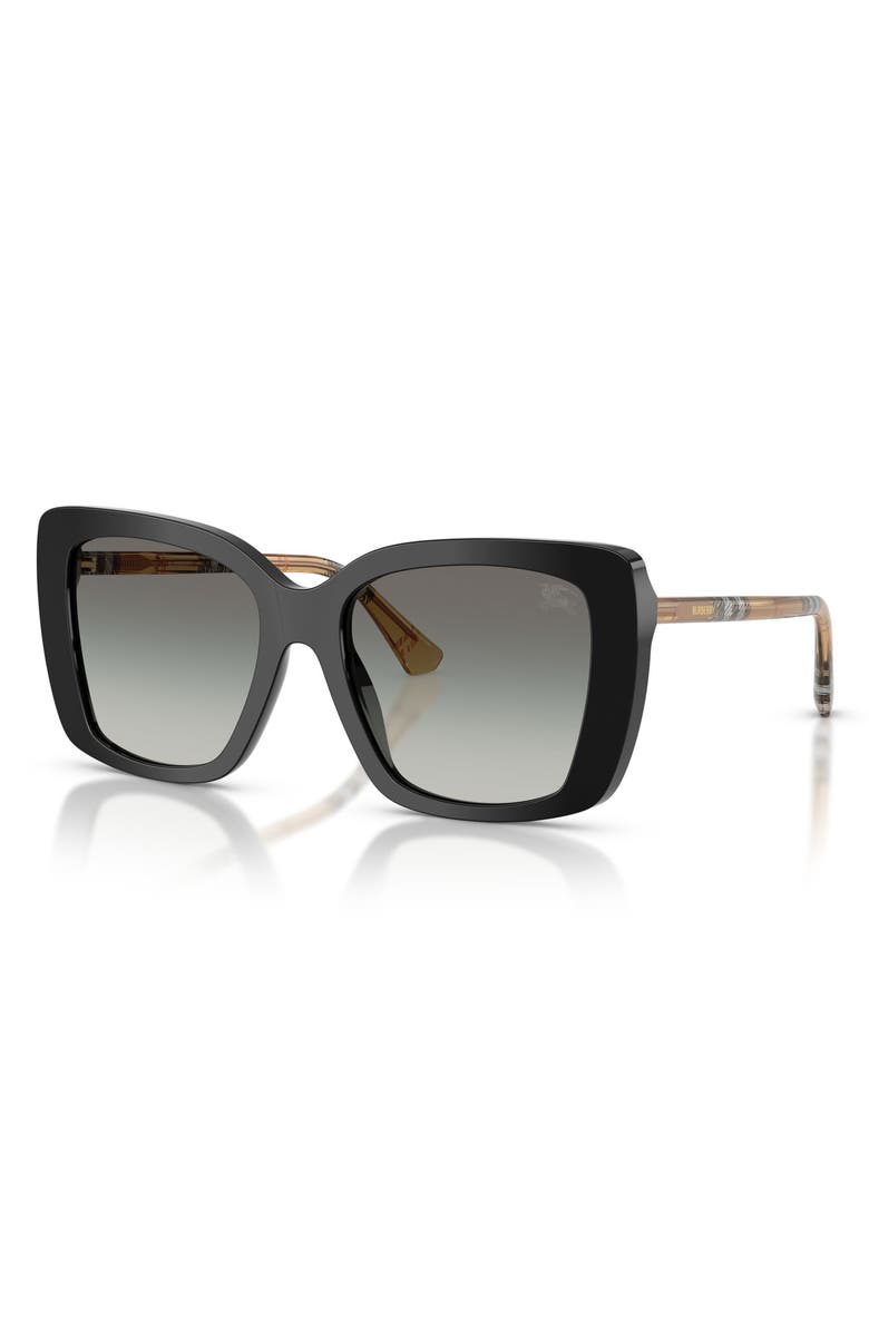 Burberry 54mm Square Sunglasses, Alternate, color, Black / Grey Gradient
