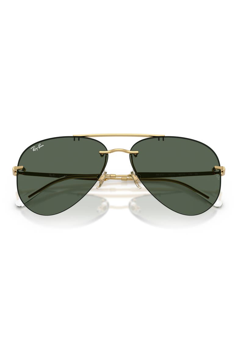 62mm Oversize Pilot Sunglasses, Alternate, color, ARISTA / DARK GREEN