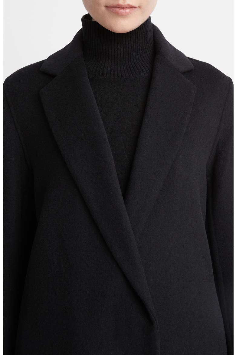One-Button Long Coat, Alternate, color, BLACK