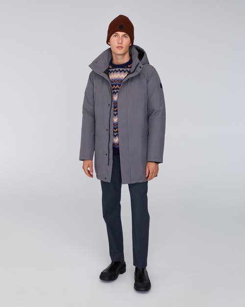 Quartz Co. Labrador | Hooded Down Winter Jacket In Steel Grey