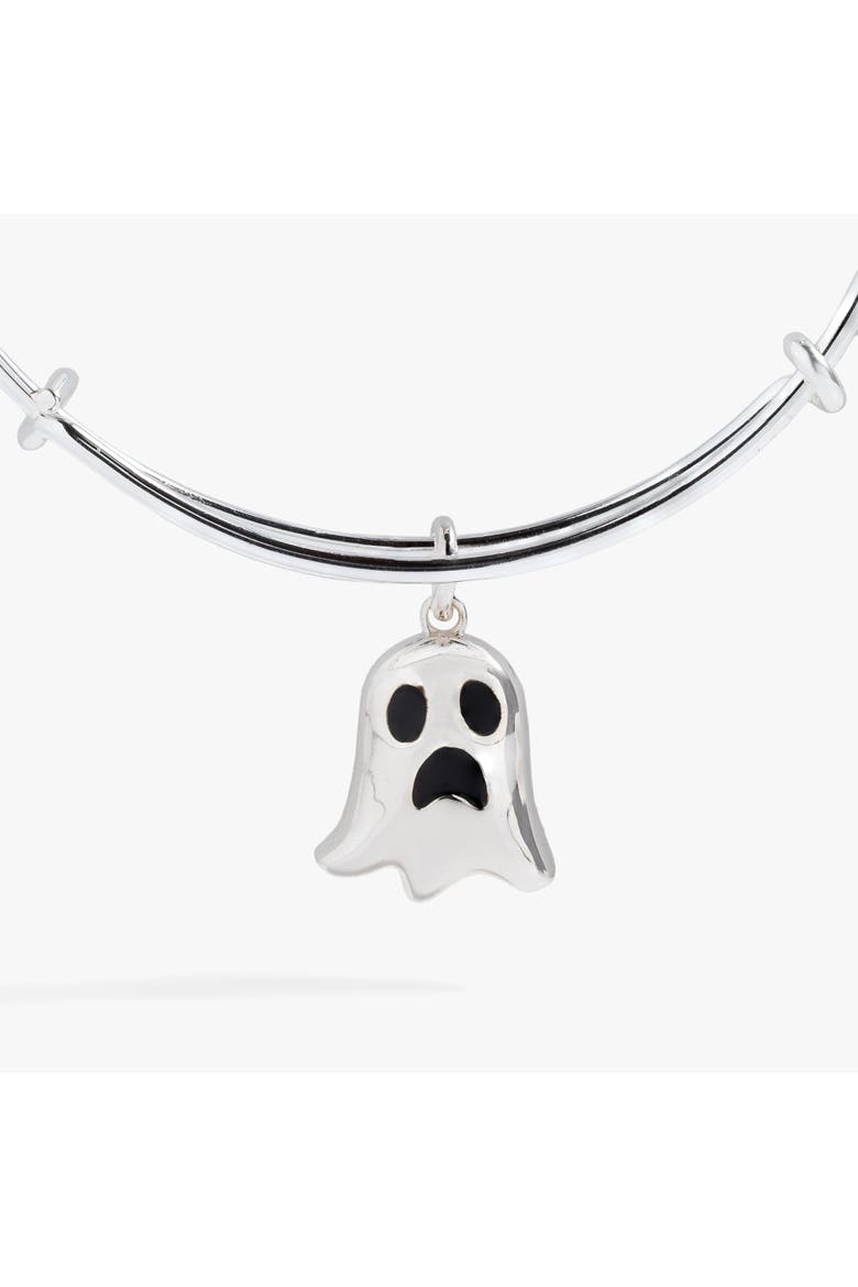 Ghost 'Only Here for the Boos' Textured Bangle, Alternate, color, Silver