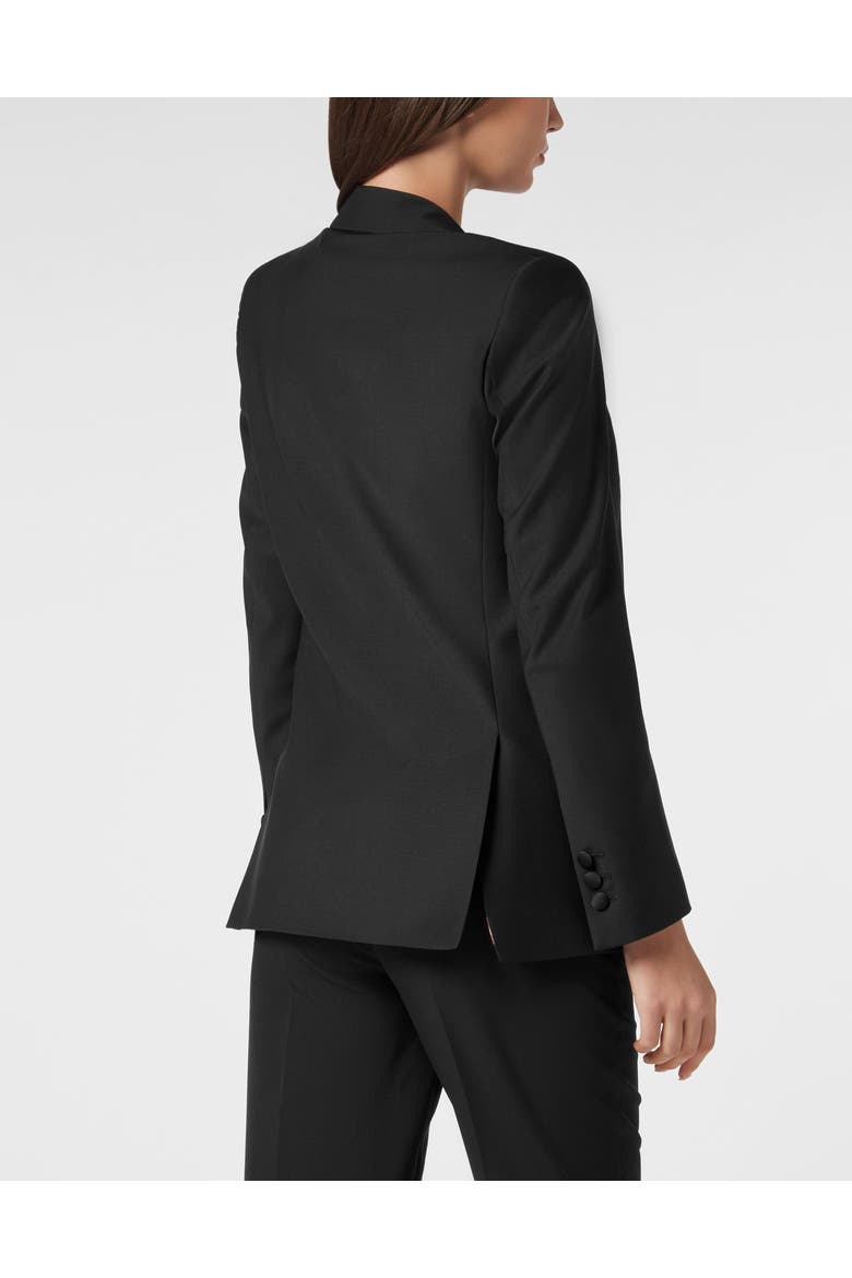 Wool Boxy Blazer Skull Strass Women, Alternate, color, black
