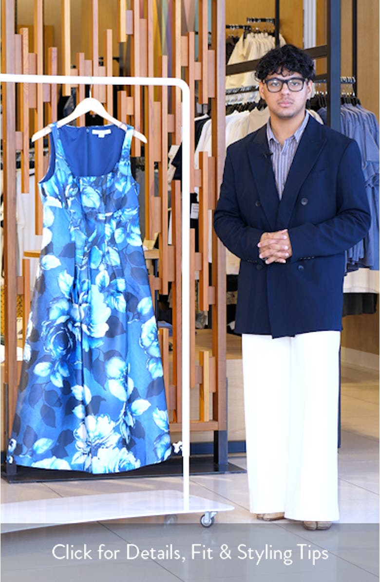 June Floral Mikado Cocktail A-Line Dress, sales video thumbnail