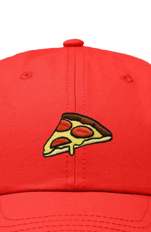 Dalix Pizza Slice Embroidered Dad Hat In Red