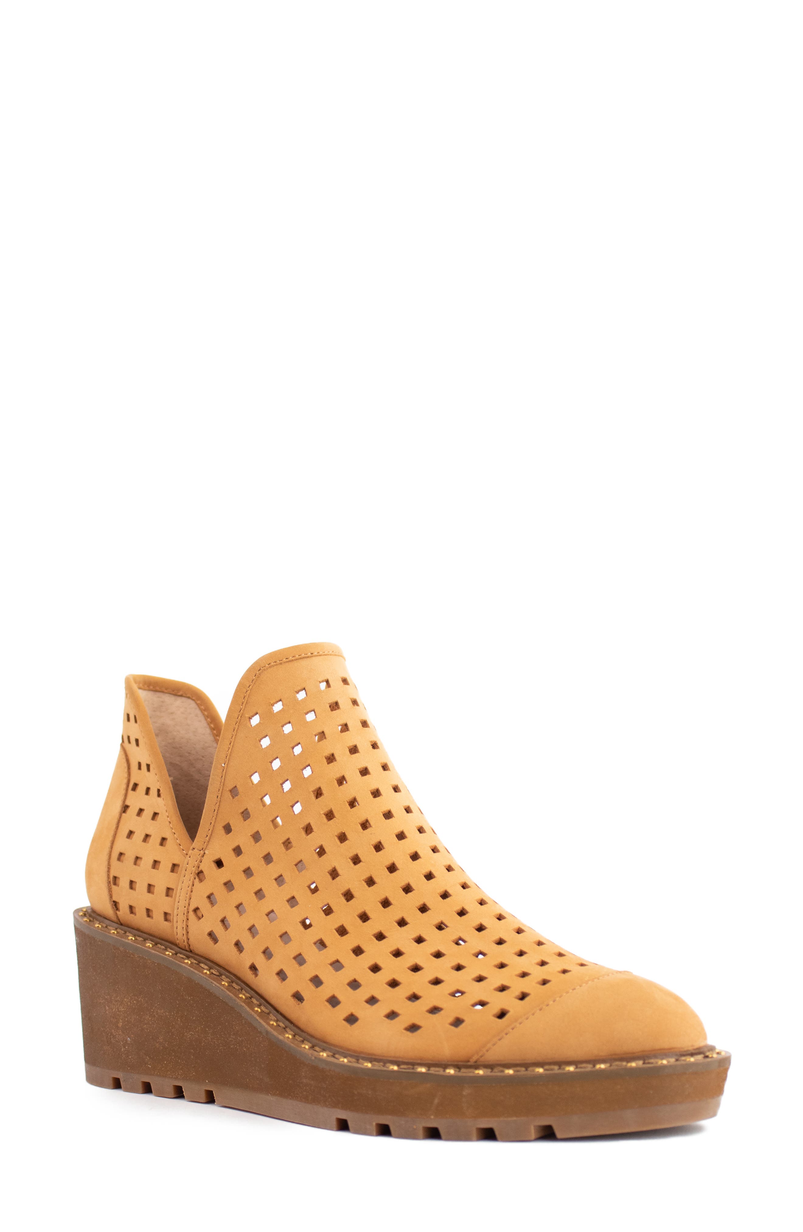 Georgie Wedge Bootie, Main, color, MUSTARD SUEDE